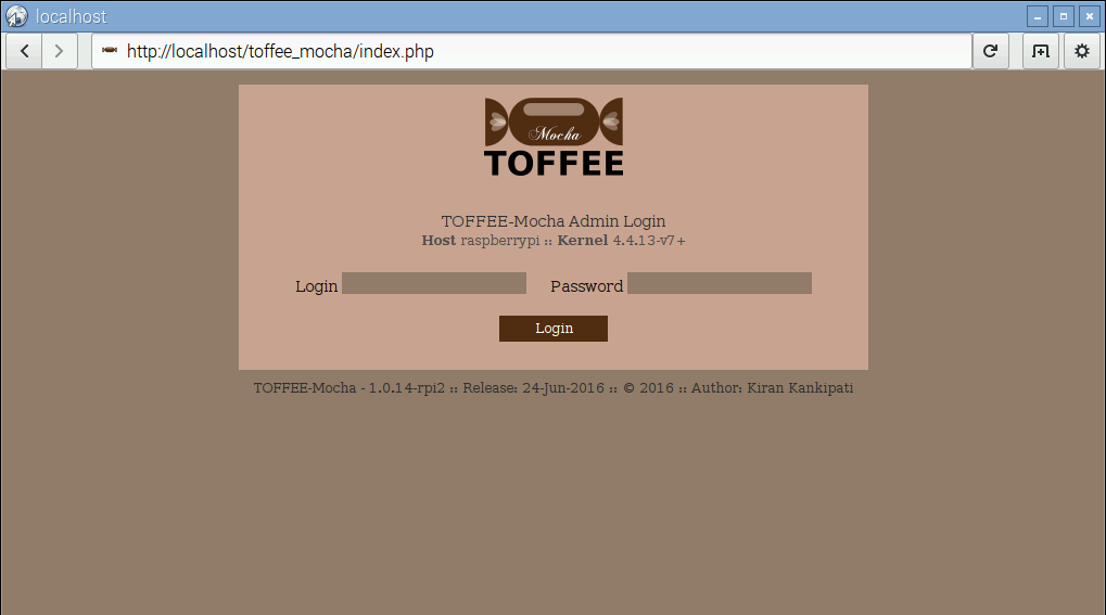 02 TOFFEE-Mocha WAN Emulator Raspberry Pi Login [CDN]