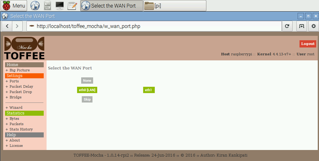 06 TOFFEE-Mocha WAN Emulator Raspberry Pi Wizard WAN port [CDN]